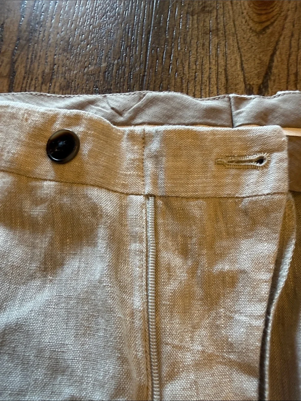 H&M Slim Fit Men's Linen Dress Pants in Light Beige